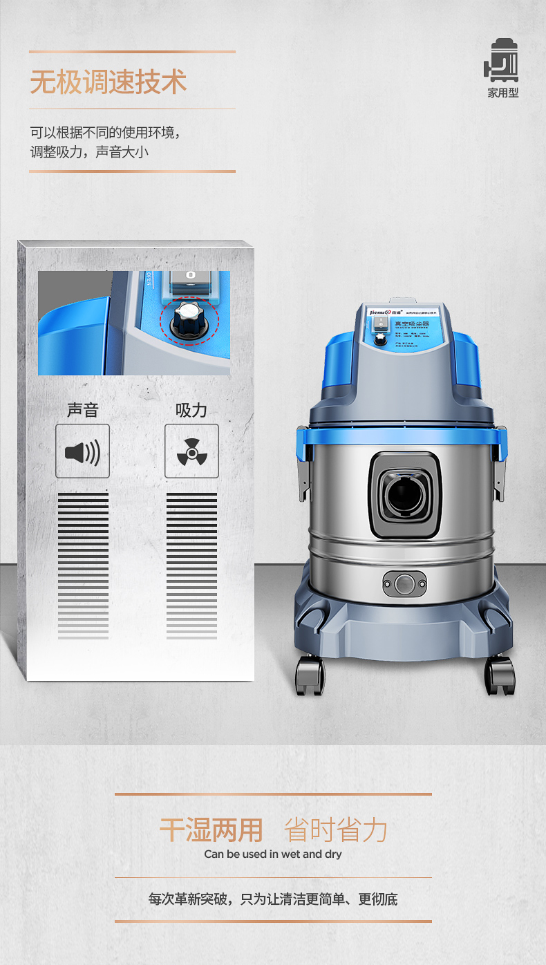 Jeno lọc nước máy hút bụi trang trí nhà loại thảm nhỏ cực kỳ yên tĩnh mạnh mẽ máy ướt và khô công suất cao - Máy hút bụi 
