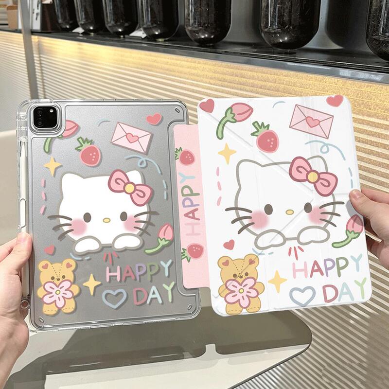 Love Letter Bear Kt Cat Ipada16 Tablet 12Th Generation Pro 11inch Y Fold Mini7 Protective Case Air6/7 Protective Cover