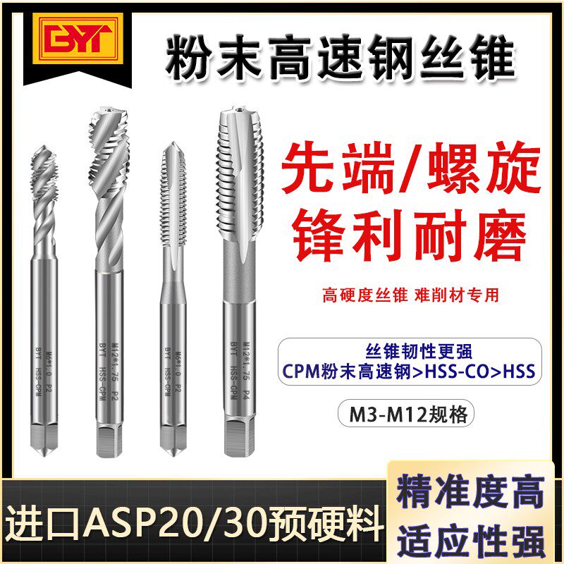 BYT imports ASP20 30 powder high speed mesh spiral first end screw tapping screw m3m4m5m6m8m10m12
