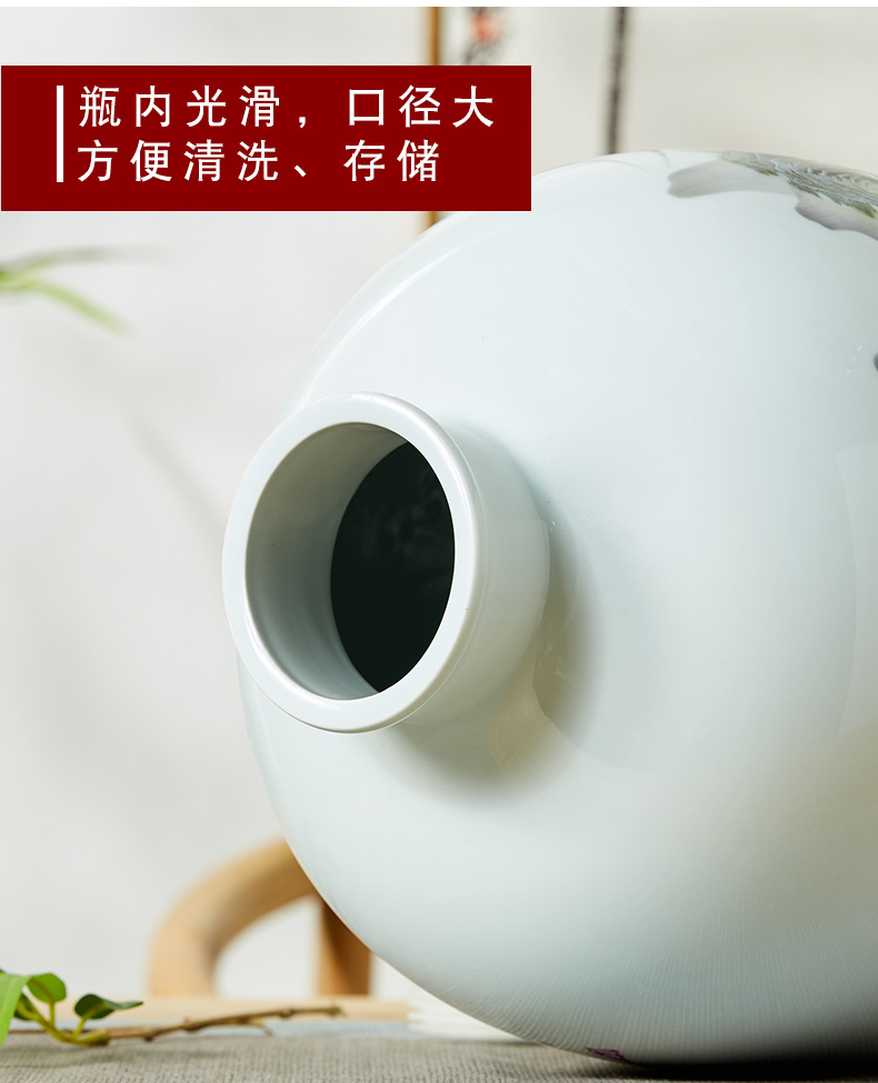 Jingdezhen ceramic home wine jar sealing 10 jins 20 jins 50 kg small it as cans bottles with tap hip flask