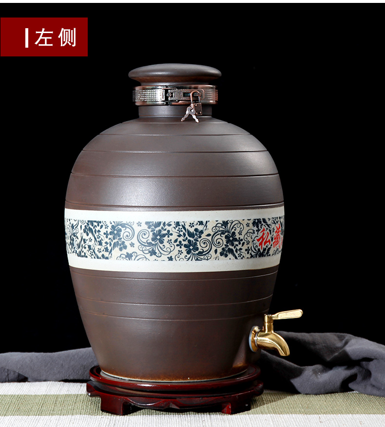 Jingdezhen ceramic jars seal save it 20 jins 50 kg hip home wine bottle liquor wine jars