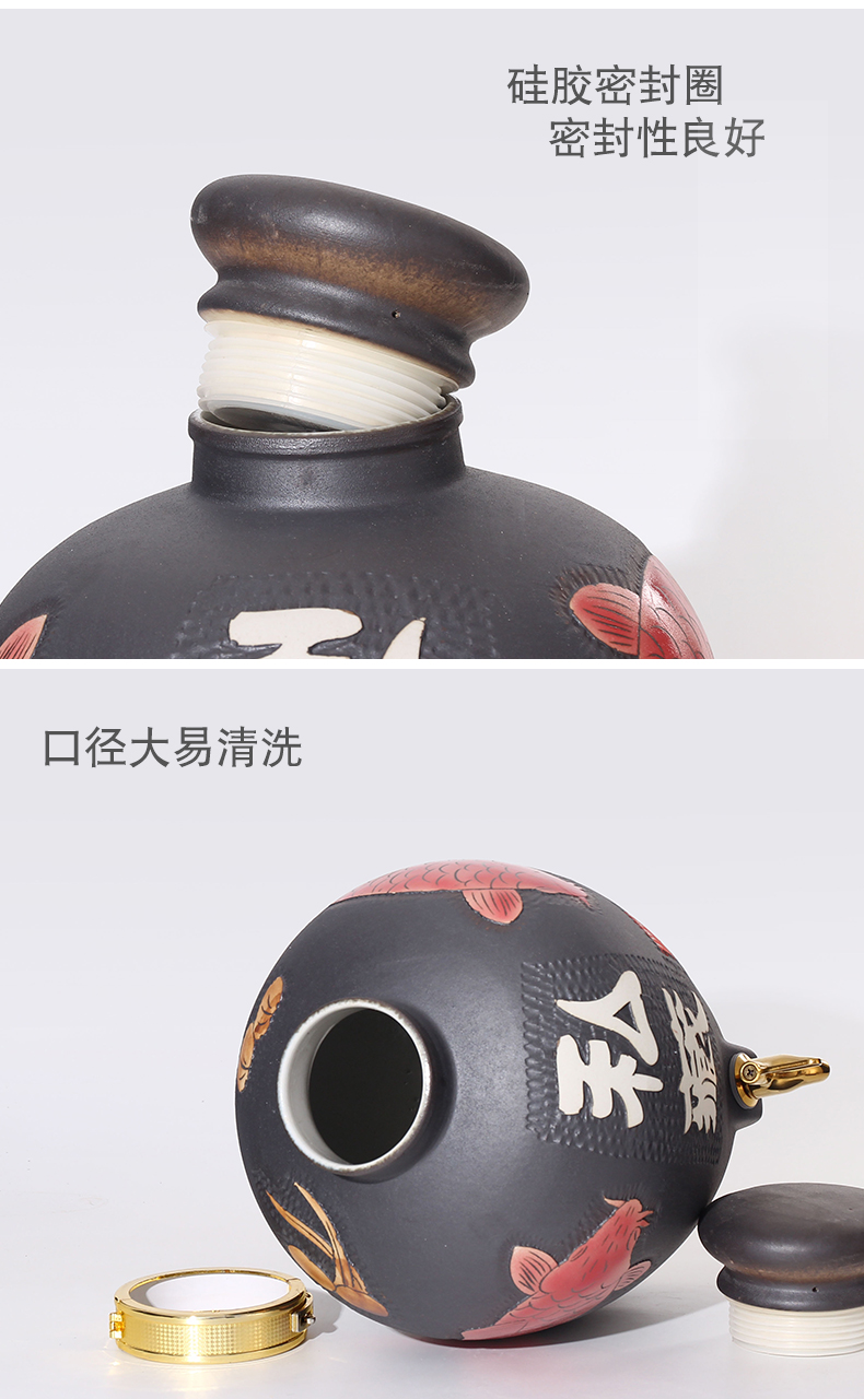 Jingdezhen ceramic jars with cover an empty bottle seal 10 jins 20 jins 30 jins 50 pounds with leading a jar of wine