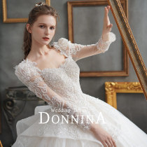 Donnina wedding dress lace 2022 new bridal senior senses main yarn dress wedding extravagant out of the house