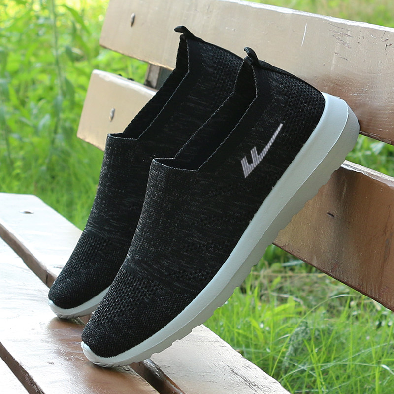 Pull back breathable non-slip mesh shoes men's pedal casual soft bottom deodorant flying woven mesh shoes mesh shoes men's autumn