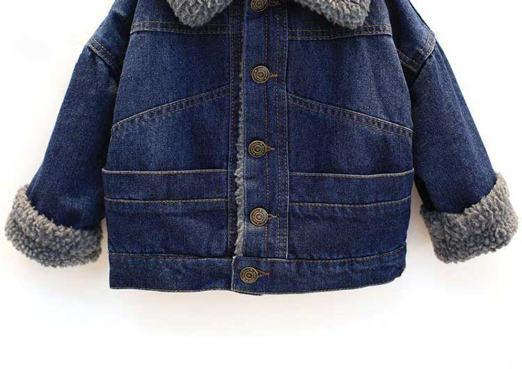 Quần áo trẻ em denim denim 2018 mới trẻ em cashmere cashmere cộng với áo khoác nhung cho bé gái mùa đông áo sơ mi thủy triều bexinhshop shop