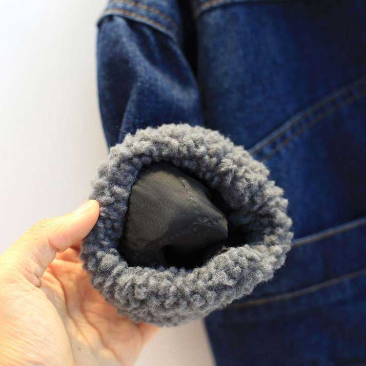 Quần áo trẻ em denim denim 2018 mới trẻ em cashmere cashmere cộng với áo khoác nhung cho bé gái mùa đông áo sơ mi thủy triều bexinhshop shop