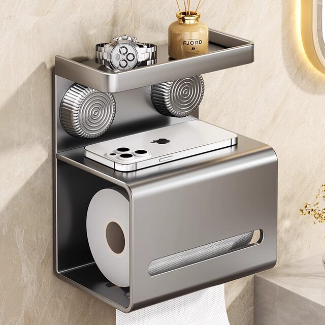 German Precision Suction Cup Tissue Box Bathroom Toilet Paper Holder Punch-Free Wall-Mounted Roll Paper Box Toilet Paper Storage Rack
