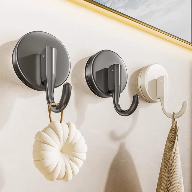 German Precision Suction Cup Hooks, Traceless, No-Drill, Vacuum Strong Adhesive Hooks for Doors, Bathrooms, and Toilets