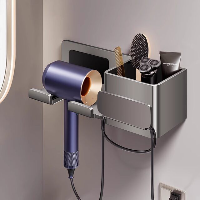 German Seiko hair dryer storage rack without punching bathroom storage wire-wrapped hair dryer hanger hair dryer rack