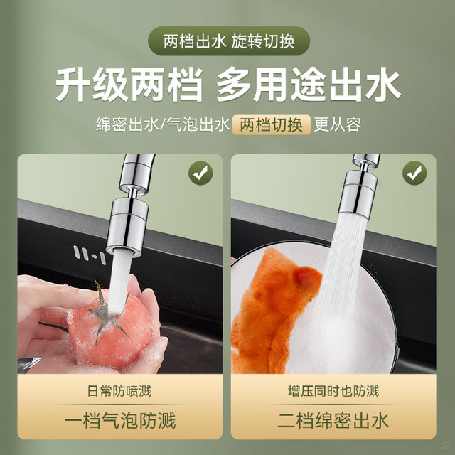 German Precision Kitchen Faucet Extender Anti-Splash Sink Universal Rotating Shower Head Universal Connector Nozzle