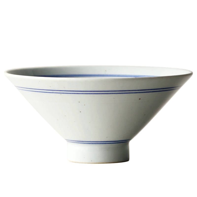 Blue and white double nine soil ceramic bowl hat to bowl of Japanese zen creative gifts of manual coloured drawing or pattern tableware feed implement their jobs