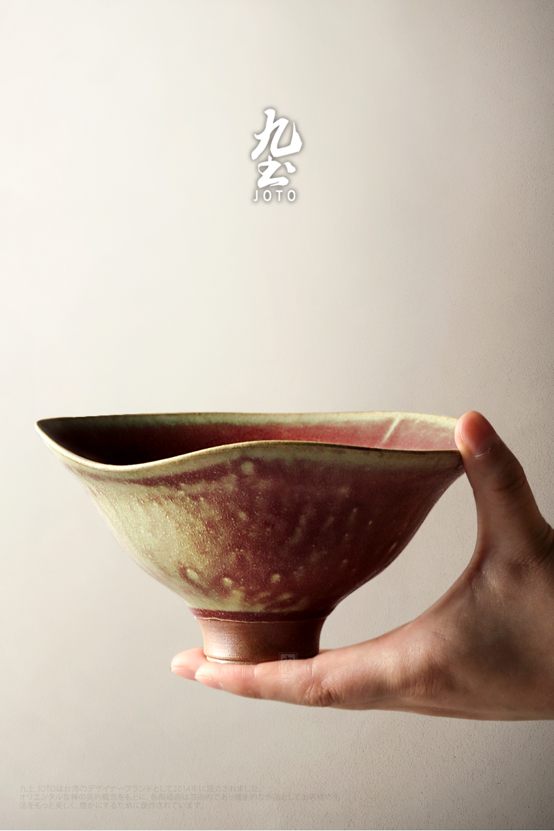 About Nine Japanese checking coarse soil earthenware bowl retro home meters tall bowl bowl soup bowl feeder rainbow such use ceramic tableware bowls