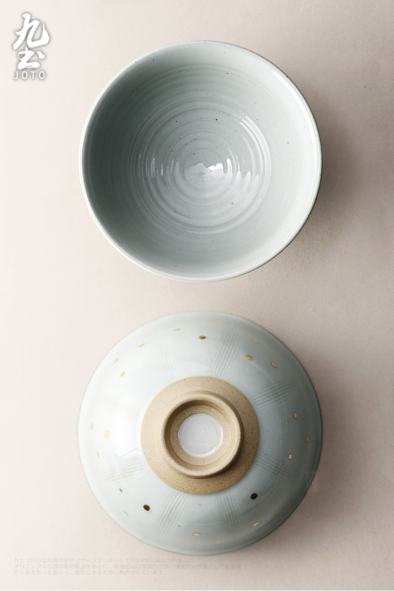 About Nine soil Japanese checking ceramic rice bowl of soup bowl rainbow such as bowl round bowl coarse pottery bowl of restoring ancient ways is a single household tableware originality