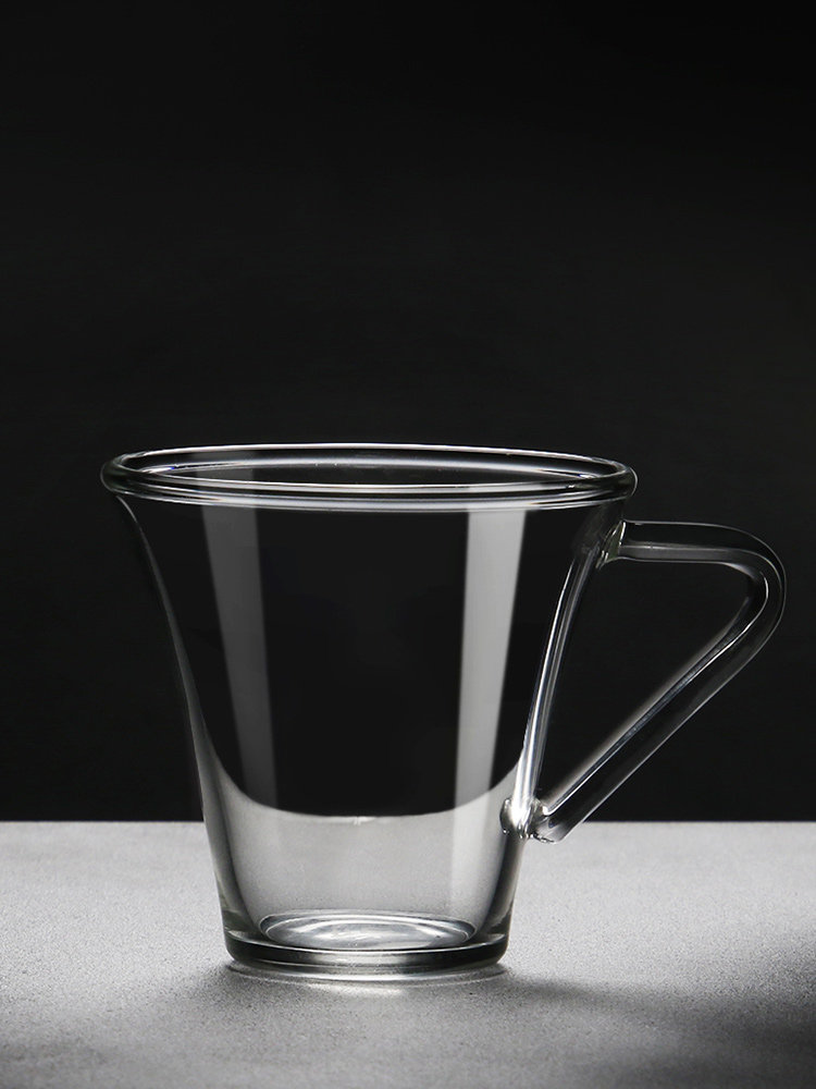 Nine earth espresso cup Handmade glass transparent coffee cup Small simple belt espresso machine cup
