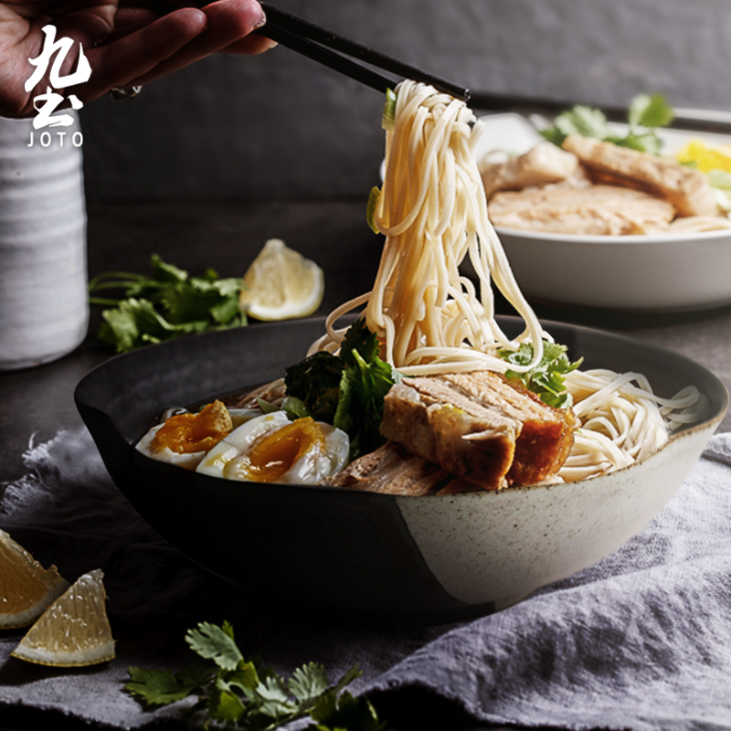 About Nine soil coarse pottery Japanese - style meal dishes with rice bowls rainbow such as bowl with thick soil bowl of cold dish bowl bowl couples microwave