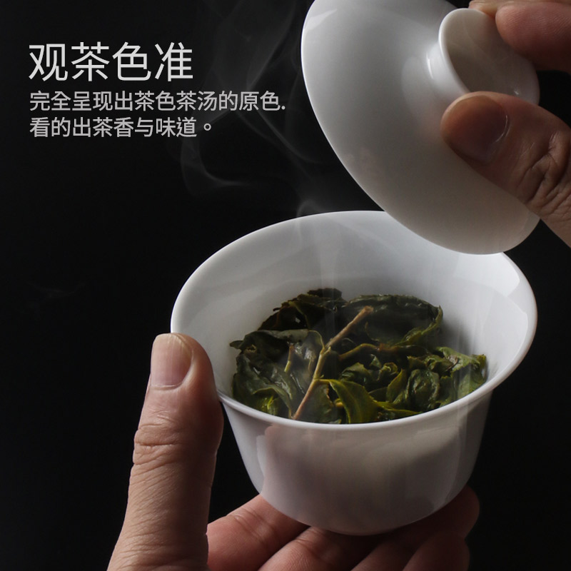 About Nine soil checking ceramic tureen jade porcelain white tureen thin foetus tureen tea cups porcelain kung fu tea set three tea tureen