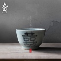 About Nine soil powder blue white glazed hat cup ceramic sample tea cup cup kung fu tea set perfectly playable cup lamp that pu 'er tea cups