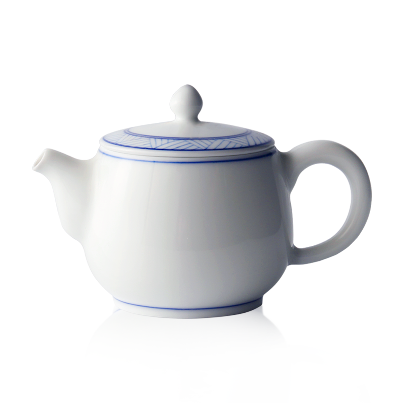 About Nine soil imitation Ming blue and white pot of hand - made of fine water lines teapot Japanese kung fu tea set of jingdezhen ceramics single pot of gifts