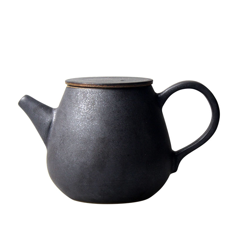 About Nine soil manual Japanese black glaze thick ceramic teapot retro Taiwan kungfu tea set hand grasp pot pot of tea of household