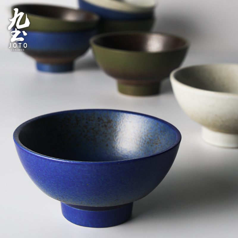 About Nine Japanese soil coarse pottery rice bowls household tableware soup bowl tall bowl with thick soil bowl bowl manual couples microwave