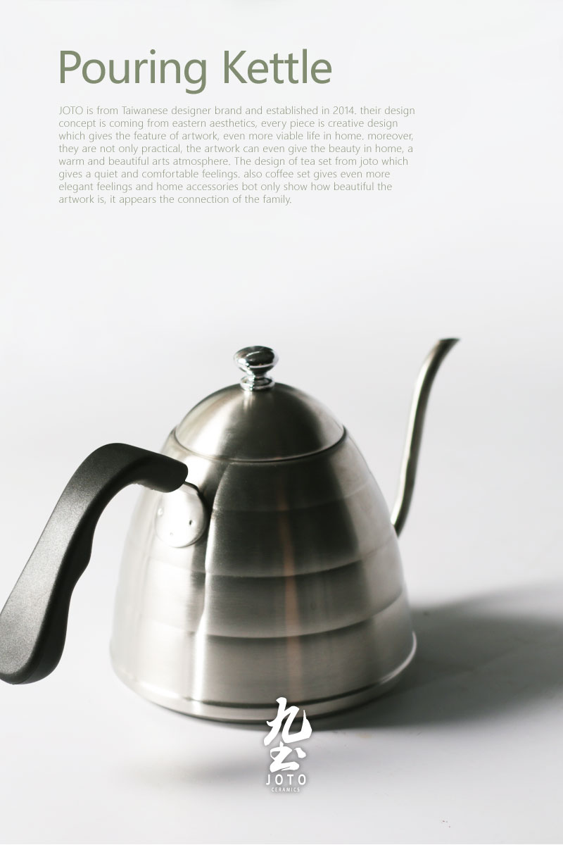 Nine Tushou Chong nồi thép không gỉ 304 dài miệng nồi tốt miệng nồi barista tay cà phê nồi thiết bị sưởi ấm 1 lít cốc uống cafe