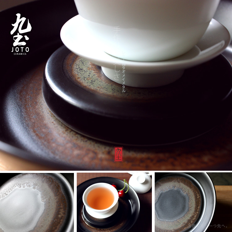 About Nine soil pot bearing iron glaze dry tea table manually jingdezhen stoneware Japanese zen tea tray was dry tea tray was dry terms