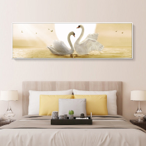 Nordic bedside decorative painting modern simple bedroom hanging painting master bedroom warm Swan Lake landscape painting background wall mural