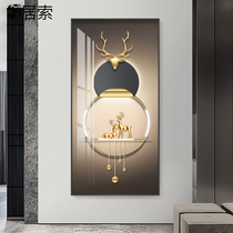 Corridor Genguan Decoration Painting Modern Light Extravaganza High-end Large Vertical Version Aisle Fresco Abstract Advanced Senses Hang Painting Deer Painting