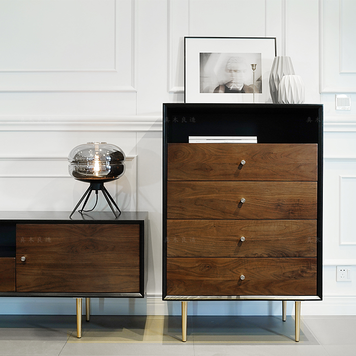 Real Wood Ripen Retention White High Fighting Cabinet Nordic Solid Wood Modern Fighting Cabinet Containing Living Room Bedroom Bucket Closet Hyun Guan Guan Cabinet