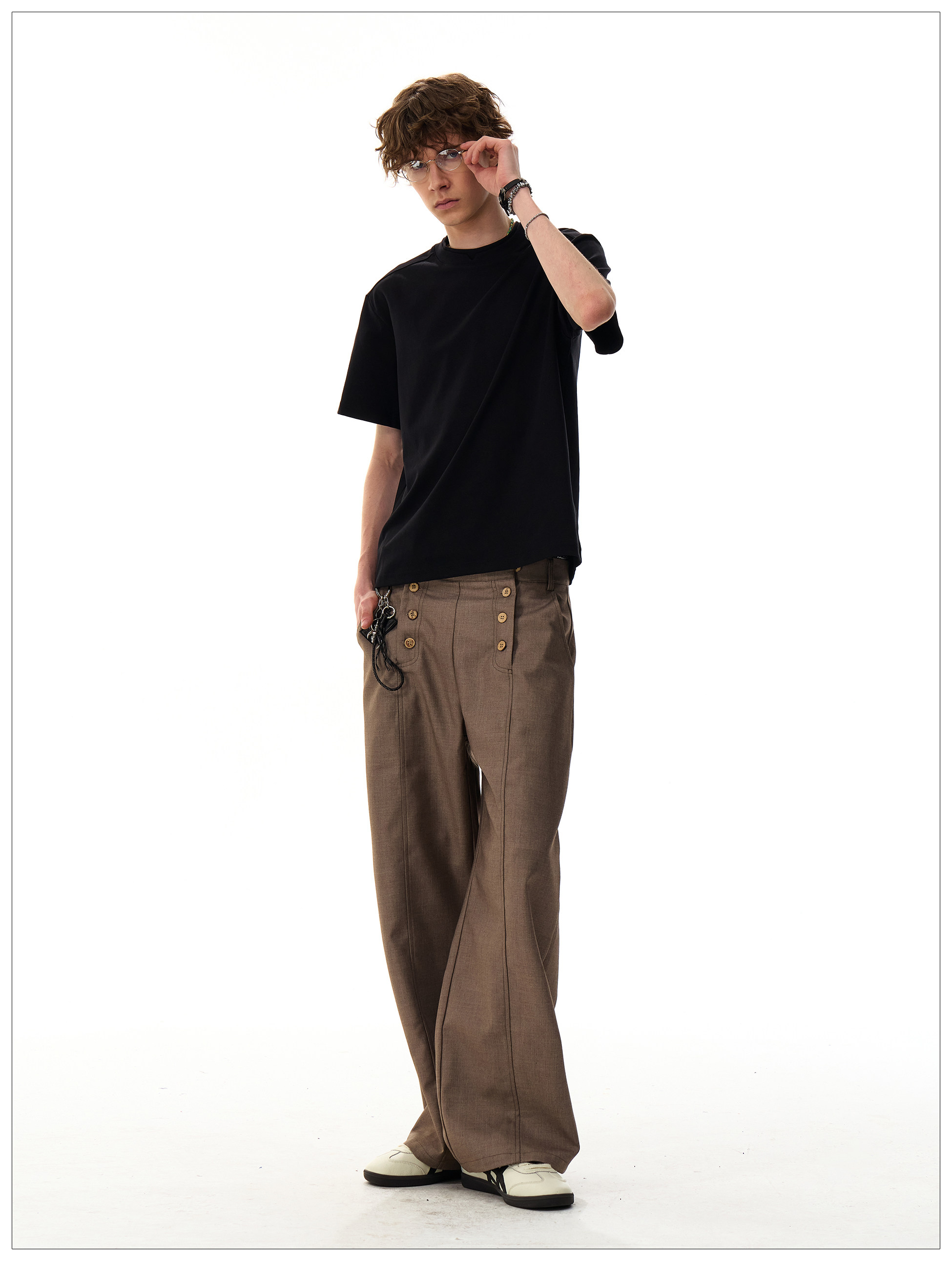 Штаны, повседневные брюки для отдыха, в американском стиле, изысканный стиль, свободный прямой крой 