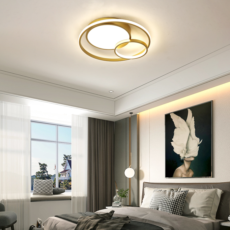 Nordic wind ceiling lamp simple modern master bedroom red gold luxury LED room lamp bedroom lamp