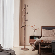 Black walnut bedroom coat rack home porch solid wood hanger single pole landing original design Palace Lantern shape