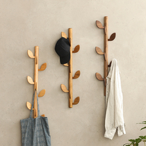 Nordic black walnut solid wood simple wall clothes rack household porch hangers bedroom wall coat rack