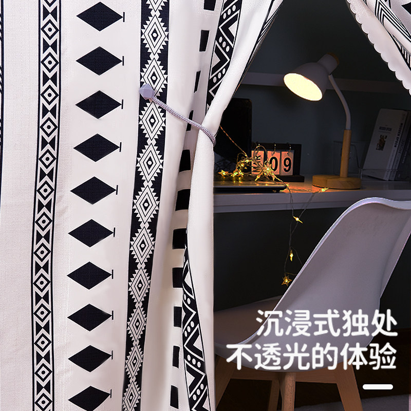 Special strong shading Velcro bed curtain for the lower berth Lower table curtain blocker curtain Student dormitory bedroom universal installation-free