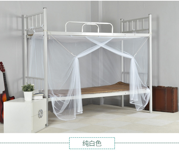Ký túc xá sinh viên đại học trên sàn cửa hàng, phòng ngủ nữ giường đơn, gạc vuông đầu 0,9m có chân màn khung ròng rọc
