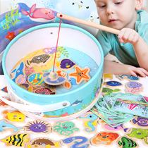 One year old girl baby fishing children toy magnetic 0-1 - 2 - 3 years old baby boy toy fishing kitten fishing