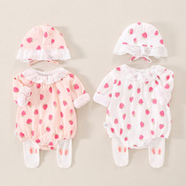 Newborn clothes autumn and winter clothes female baby princess style cute full moon day out three sets baby skirt