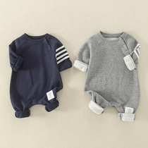 Baby conjoined Spring and Autumn Winter Hayi Tide fan infant childrens clothing cotton male baby climbing clothing foreign childrens jumpsuit