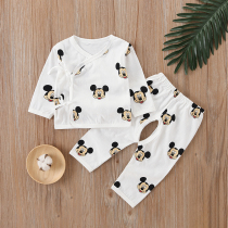 Baby summer clothes underwear thin 0-3 month pure cotton long sleeve 6 newborn boys air-conditioned clothing pajamas two sets