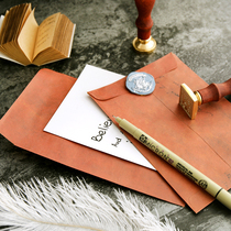 Fire Lacquer Seal Envelope Eu Style Retro Kraft Paper Envelope 10 Sheets of Entrance Eurostyle Seal Envelope Fire Lacquer Envelope Letter Paper