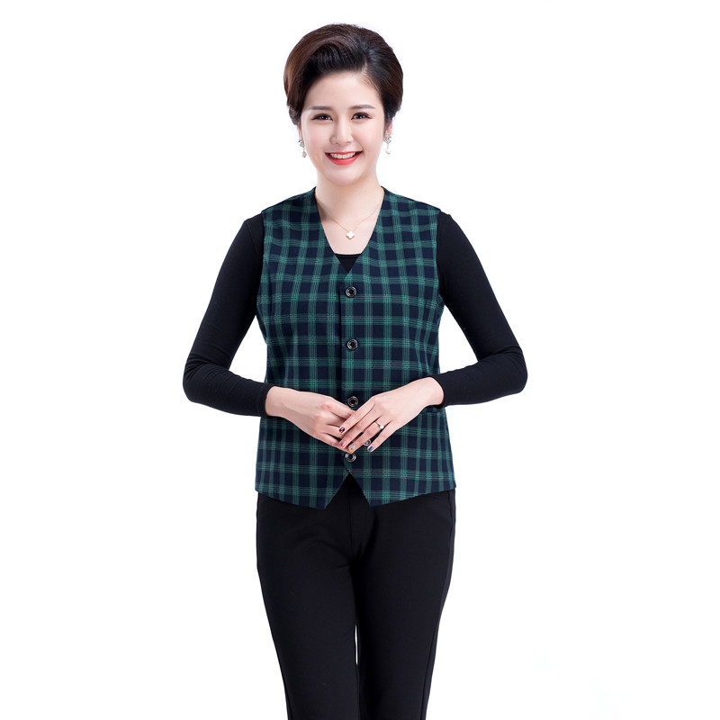 Áo bà mẹ trung niên mùa xuân và mùa thu áo vest không có cổ áo vest bên ngoài bà ngoại cỡ lớn phần mỏng vest mùa hè - Áo vest áo parka nữ