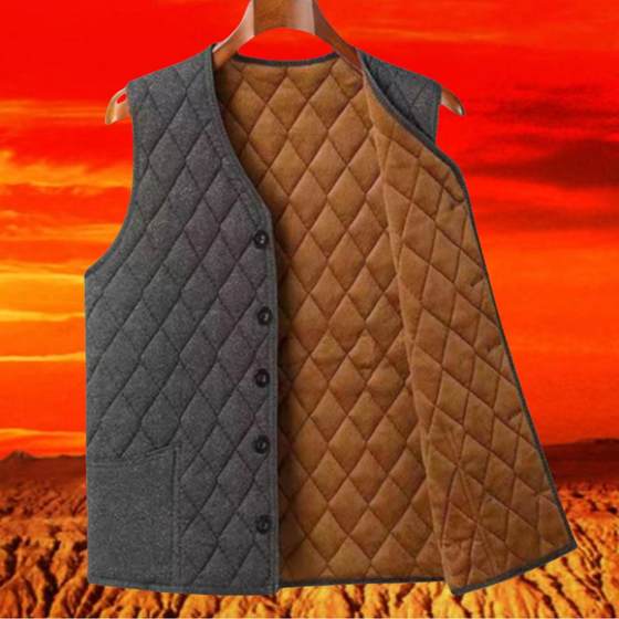 中老年男棉马甲加绒保暖宽松大码加厚爸爸装内外穿爷爷坎棉肩背心