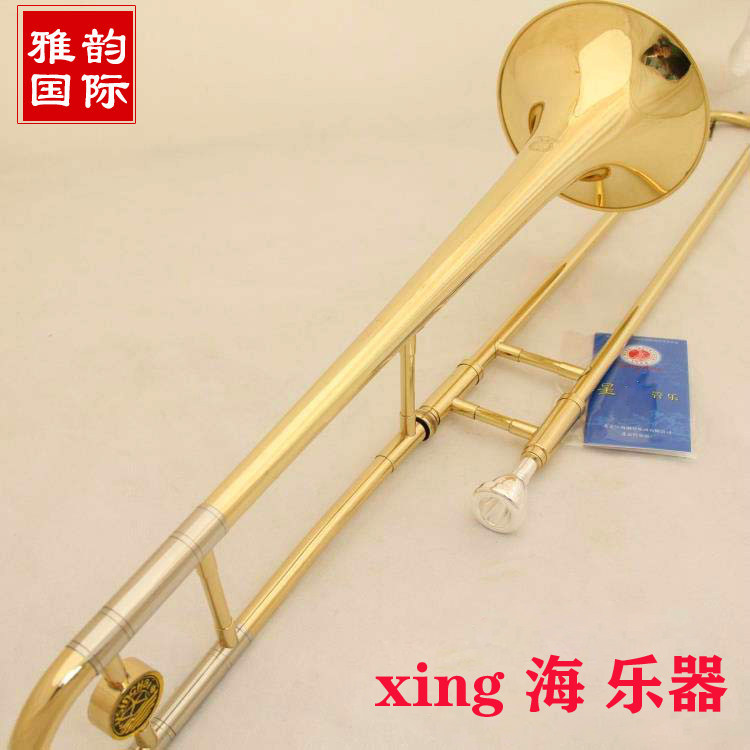 B- flat midrange trombone instrument pull tube electrophoresis gold beginner grade test student Alto pull tube