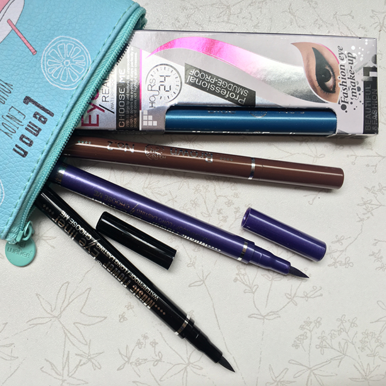 Bút kẻ mắt màu tím Dream Purple Không thấm nước và không thấm mồ hôi Màu bút kẻ mắt mờ không nở lâu thật kẻ mắt the face shop