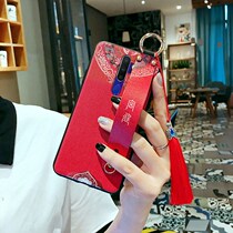 oppoa11x Mobile Phone Shell Silicone China Wind OPPOA11X Protective Sleeve Anti-Fall Personality a11x Frosted Men & Womens All-Bag Soft Shell National Tide Card Art Wristband Creative Minima With Hanging Rope Ancient Wind