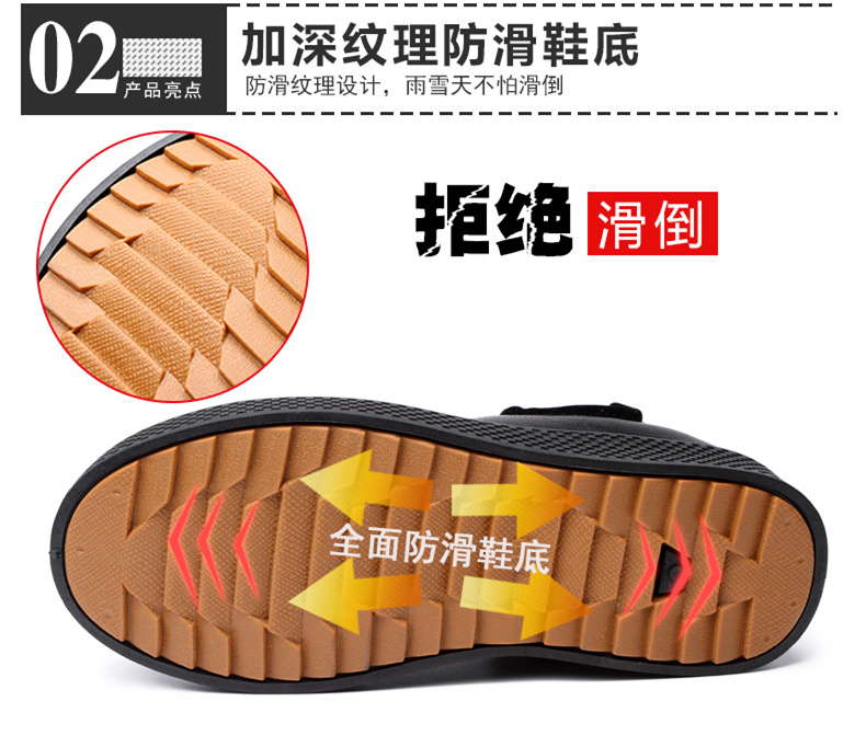 Giày cha trung niên giày cao cổ chống trượt thông thường mùa đông cộng với giày nhung dày ấm áp đôi giày nam Bắc Kinh không thấm nước mua giày thể thao