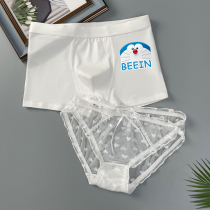 Couple underwear A man and woman pure cotton summer thin Doraemon dream triangles pure cotton sexy white summer