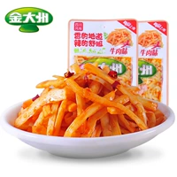 Новый продукт Jinda говядина ароматизированная бамбуковая стрельба келочки 336 г острая повседневная закусочная сумка установлена ​​золотые континенты.
