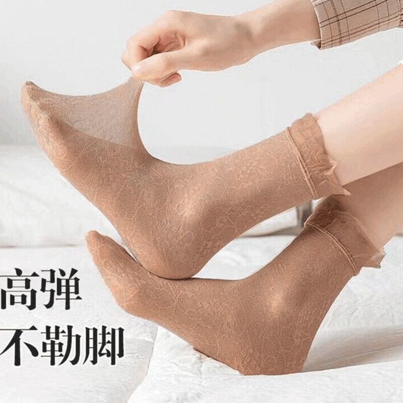 Summer Lace Socks, High-End Woven Lace Socks That Don'T Suffocate Your Feet, Versatile for Everyday Use, Ultra-Thin Breathable Short Stockings for Women