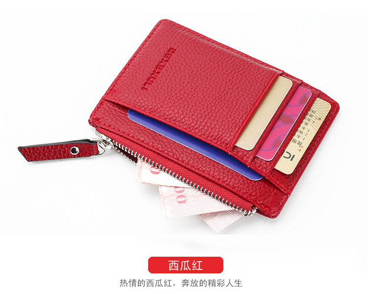 Mini Slim Chủ thẻ nhỏ Đồng tính nam Đơn giản Ví tiền tín dụng Chủ thẻ tín dụng Lady Giấy phép lái xe Da Case ID thẻ - Chủ thẻ clutch nữ